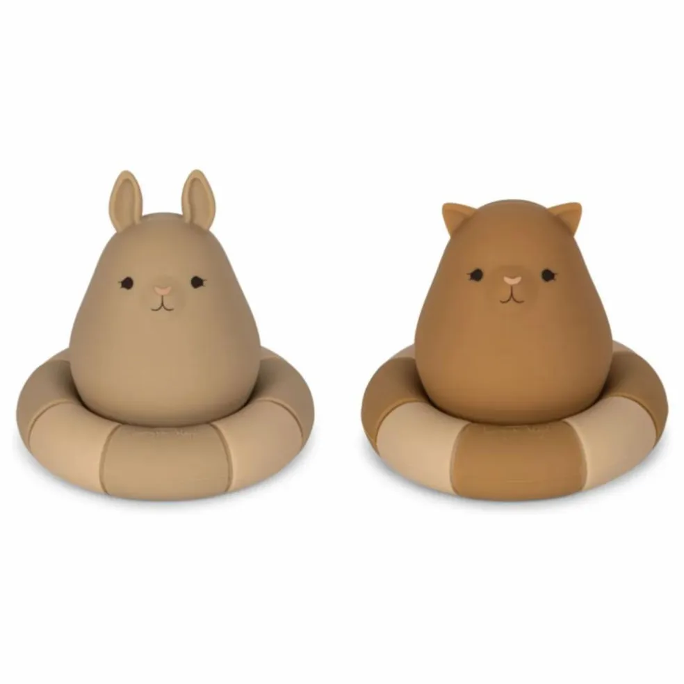 Jouets pour le bain en silicone - Set de 2 | Brun