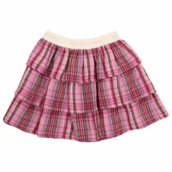 Jupe Adriana Carreaux Double Gaze de Coton | Rose