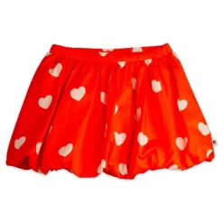 Jupe Ballon Cœurs Coton Bio | Rouge
