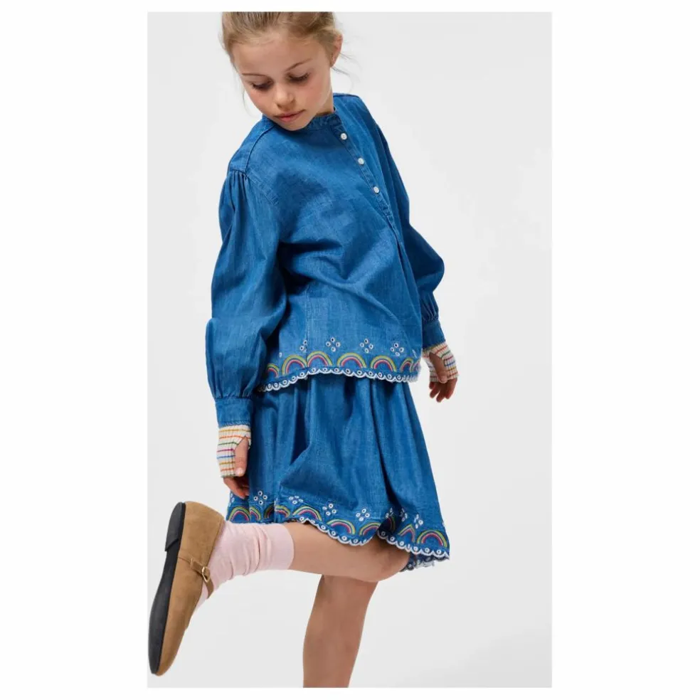 Jupe Bernie Arcs-en-ciel Coton Bio | Bleu