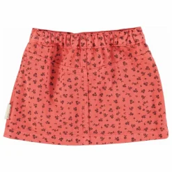 Jupe Boutons Fleurie | Corail