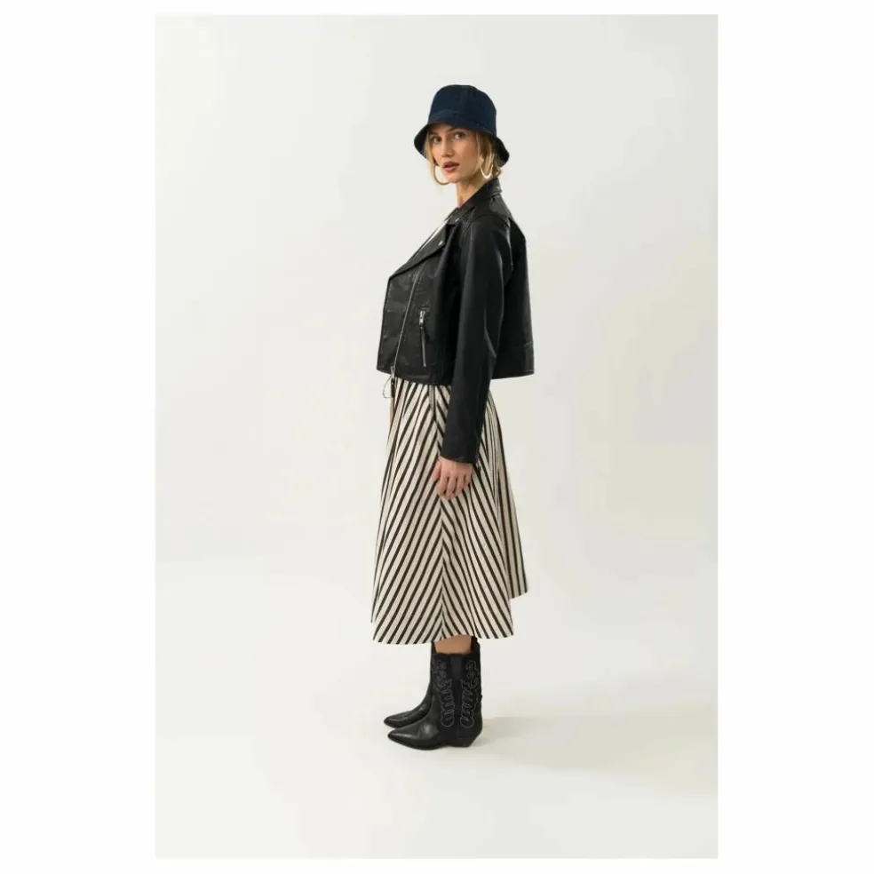 Jupe Bristol Rayures | Noir