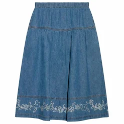 Jupe Brodée Cally | Bleu jean