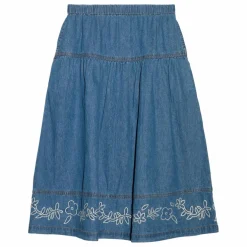 Jupe Brodée Cally | Bleu jean