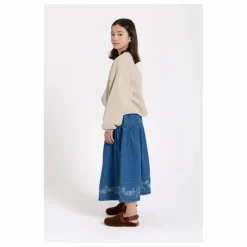Jupe Brodée Cally | Bleu jean