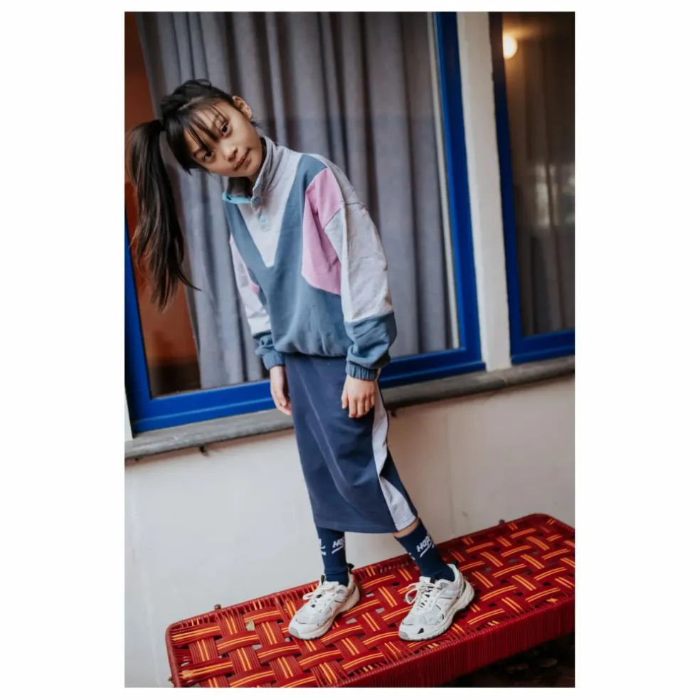 Jupe Colorblock Coton Bio | Bleu marine