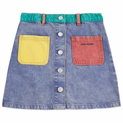 Jupe Colorblock Coton Bio | Bleu