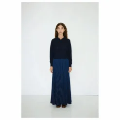 Jupe Contrast Laine Mérinos Extra Fine | Bleu marine