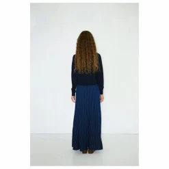 Jupe Contrast Laine Mérinos Extra Fine | Bleu marine