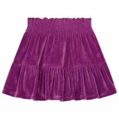 Jupe Courte Fille Elastiquée à la Taille en Velours | Rose fuschia