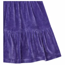 Jupe Courte Fille Elastiquée à la Taille en Velours | Bleu indigo