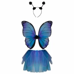 Jupe de papillon avec ses ailes et sa baquette | Bleu