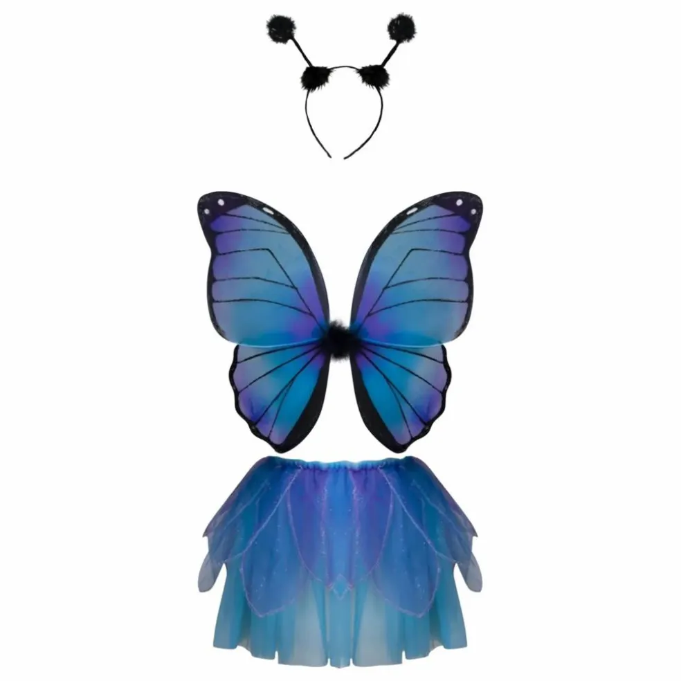 Jupe de papillon avec ses ailes et sa baquette | Bleu