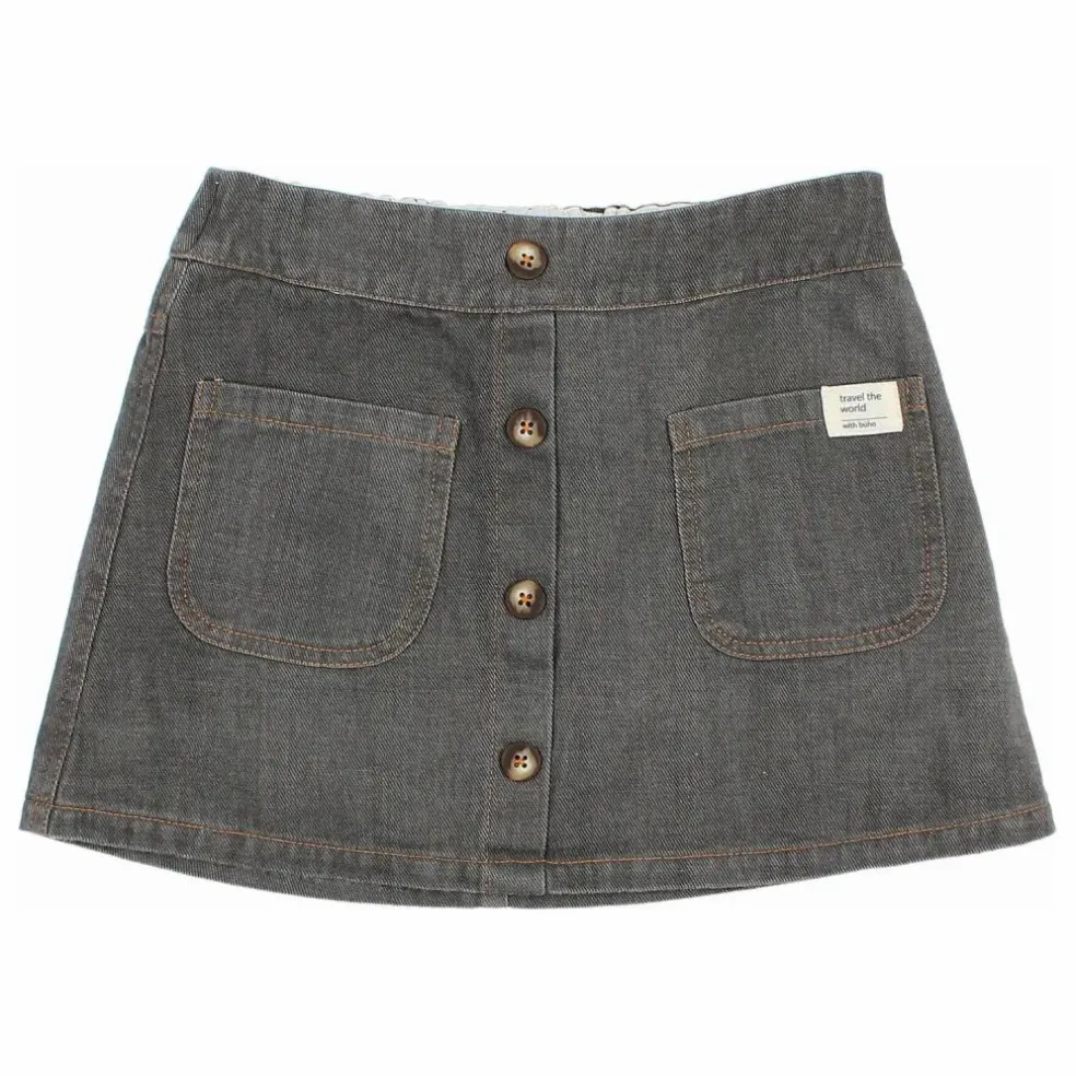 Jupe Denim Coton Bio | Denim gris