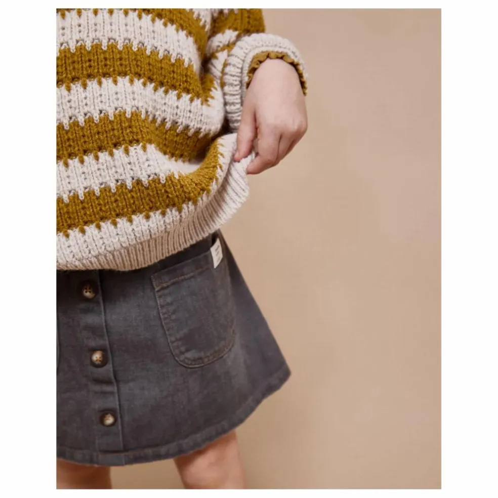 Jupe Denim Coton Bio | Denim gris