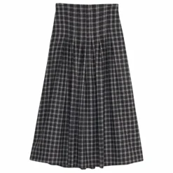 Jupe Dione Carreaux Laine | Gris foncé