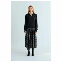 Jupe Dione Carreaux Laine | Gris foncé