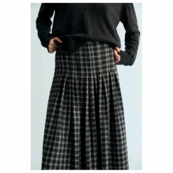 Jupe Dione Carreaux Laine | Gris foncé