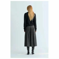 Jupe Dione Carreaux Laine | Gris foncé
