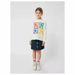 Jupe en Jean Rayée Coton Bio | Bleu marine
