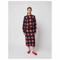 Jupe Flower Jacquard Coton Bio - Collection Femme | Bleu marine