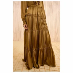 Jupe Gaelle Soie | Bronze