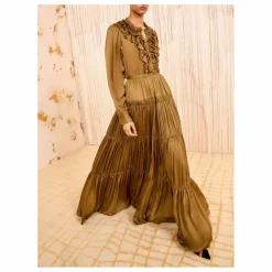 Jupe Gaelle Soie | Bronze