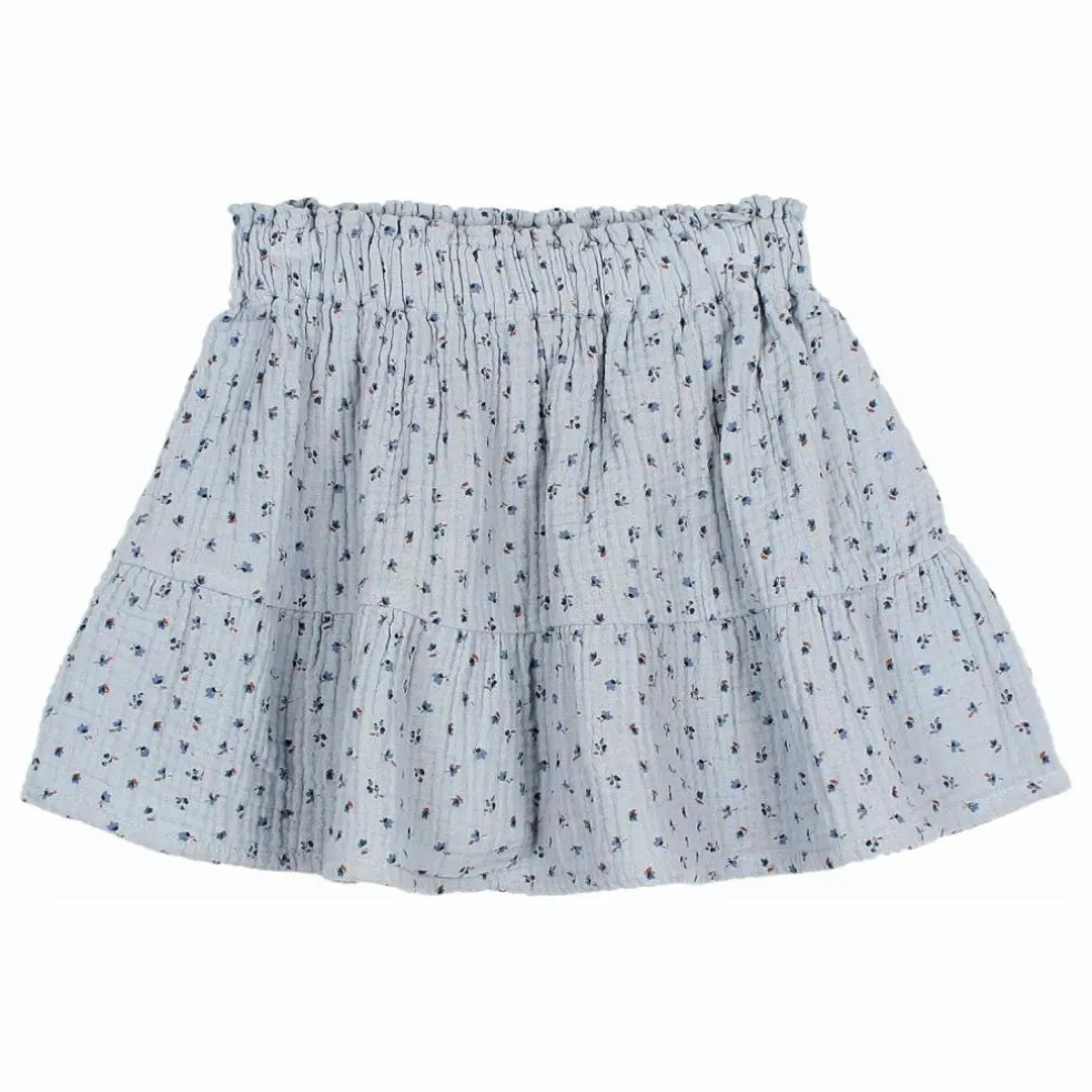Jupe Gaze de Coton Bio | Bleu gris