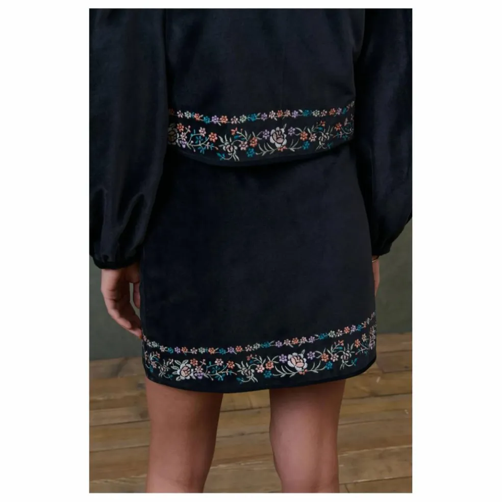 Jupe Mae Velours - Collection Femme | Noir
