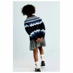 Jupe Martina Carreaux Coton Bio | Gris foncé