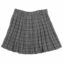 Jupe Martina Carreaux Coton Bio | Gris foncé