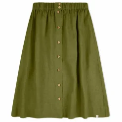 Jupe Midi Lin | Vert olive