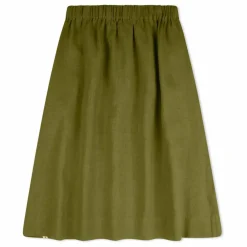 Jupe Midi Lin | Vert olive