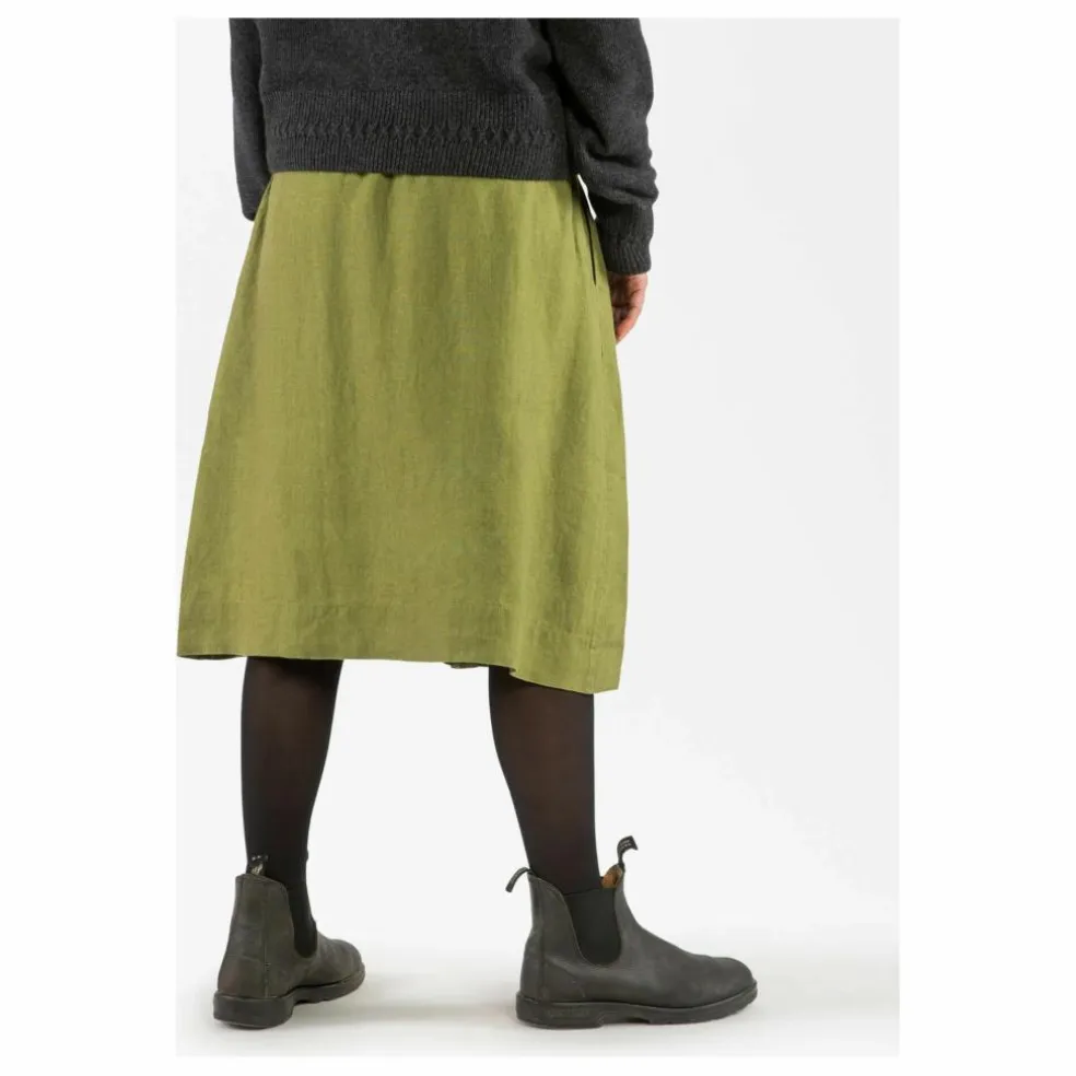 Jupe Midi Lin | Vert olive