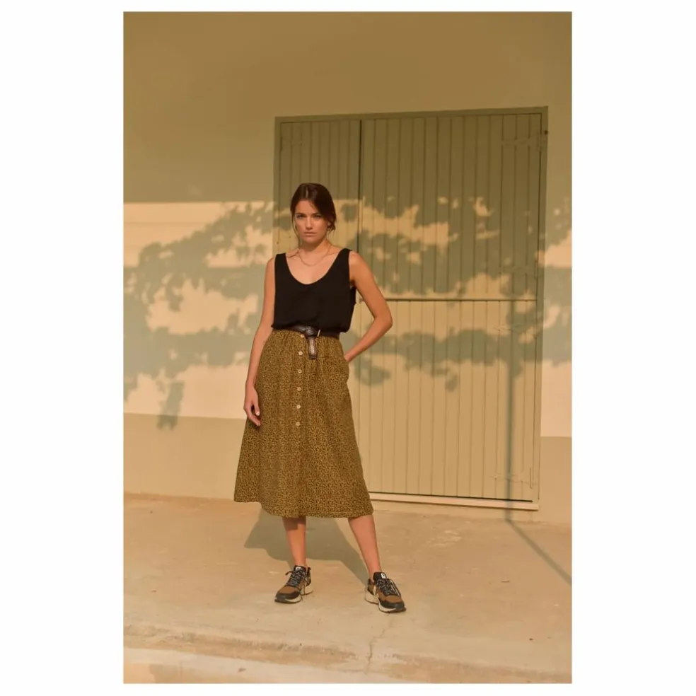 Jupe Minette Mini Léopard Coton Bio - Collection Femme | Marron