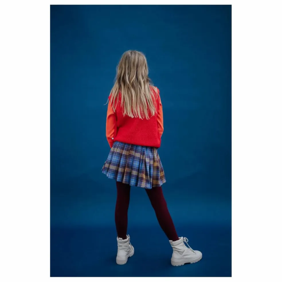 Jupe Plissée Carreaux | Bleu