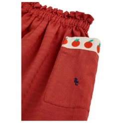 Jupe Poches Brodées Tomates | Rouge