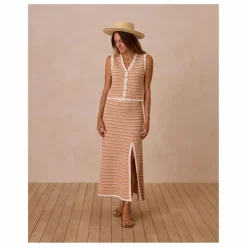 Jupe Rayure Maille | Rose