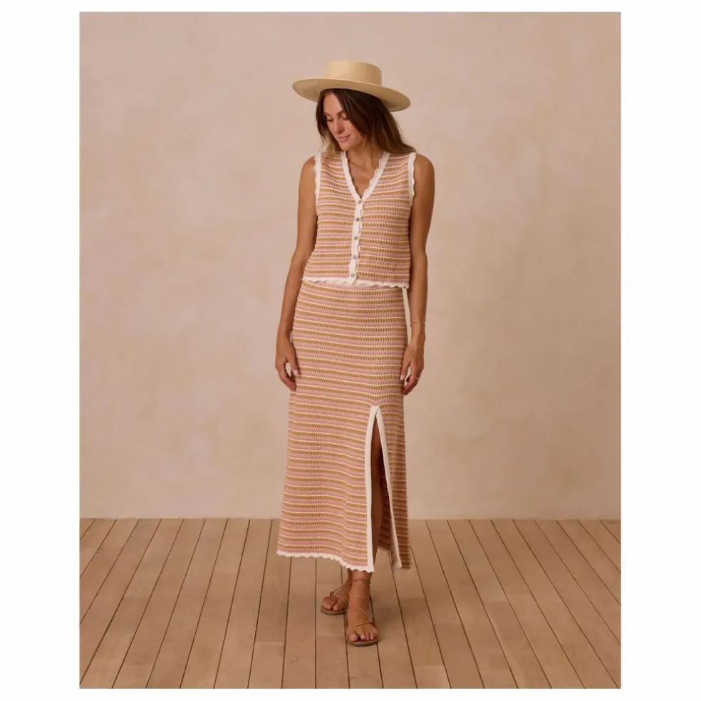 Jupe Rayure Maille | Rose