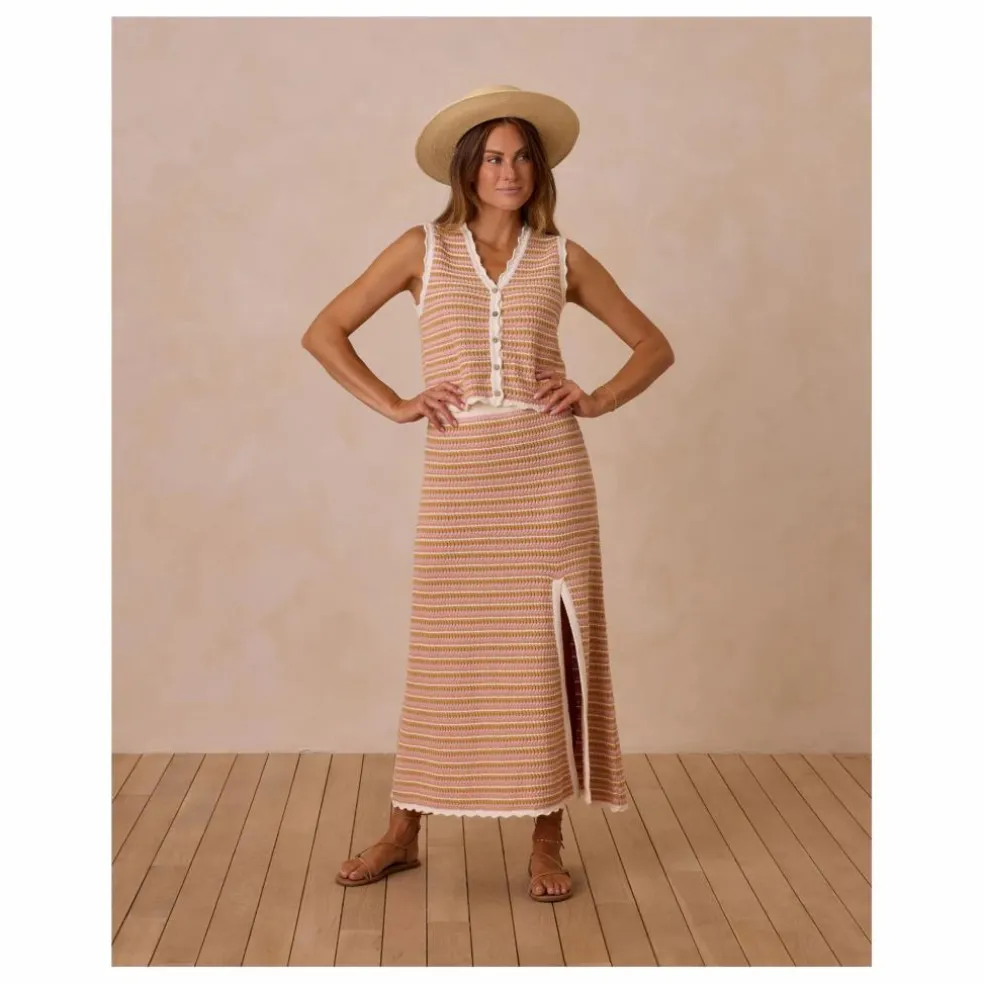 Jupe Rayure Maille | Rose