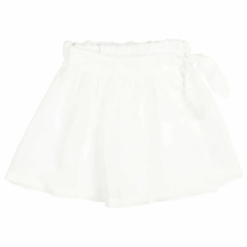 Jupe Short Unie Lin | Blanc