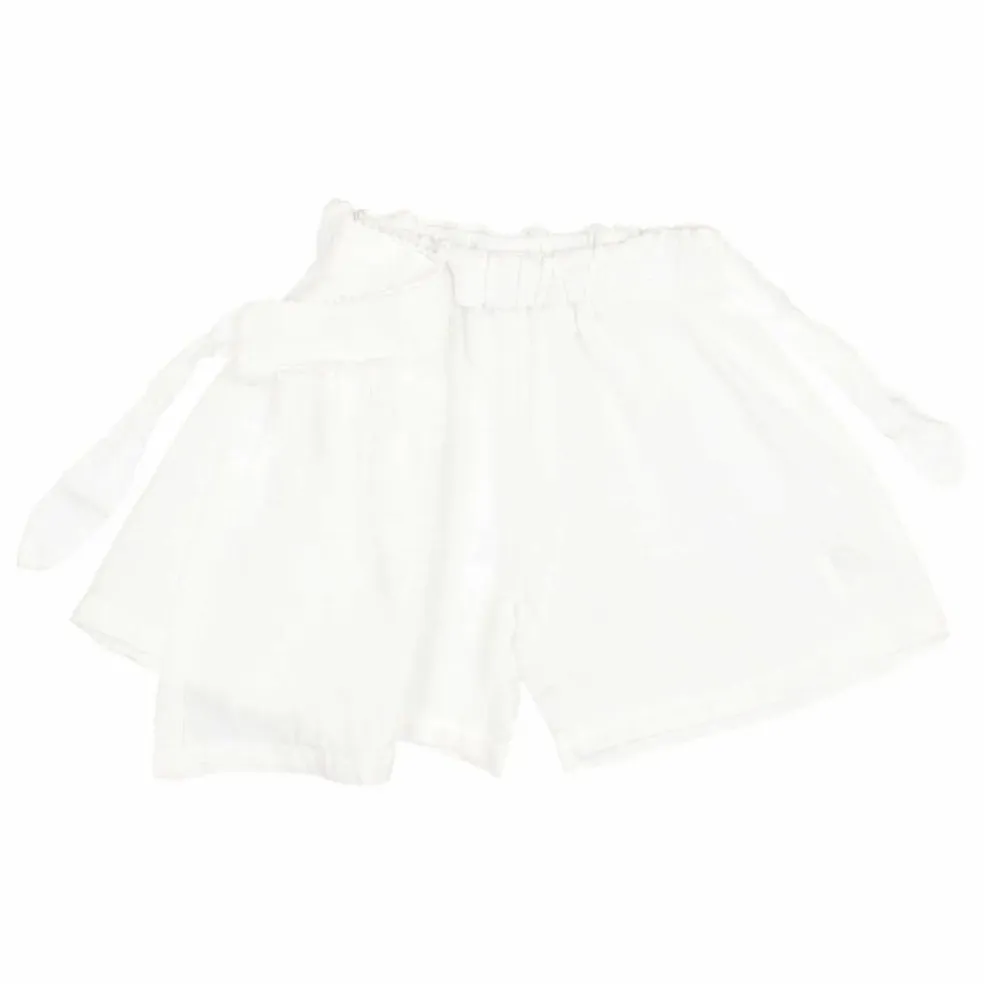 Jupe Short Unie Lin | Blanc