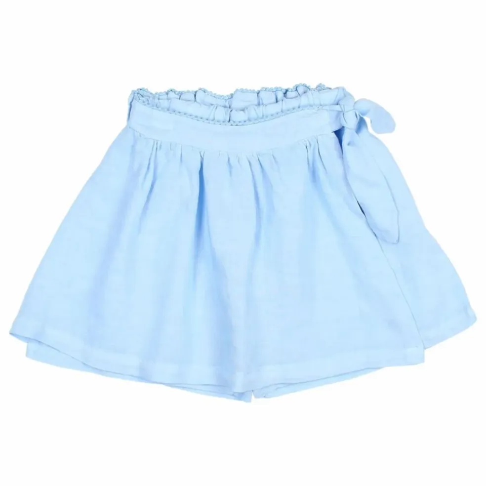 Jupe Short Unie Lin | Bleu ciel