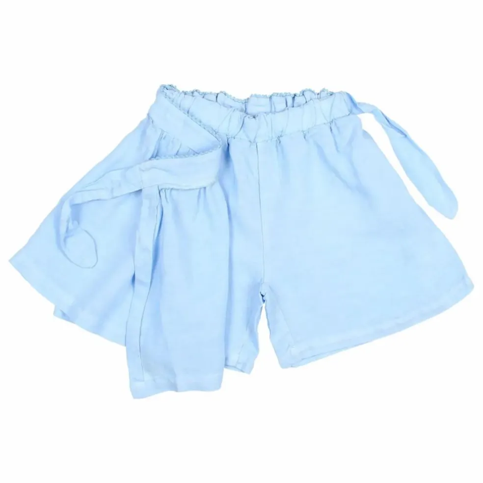 Jupe Short Unie Lin | Bleu ciel