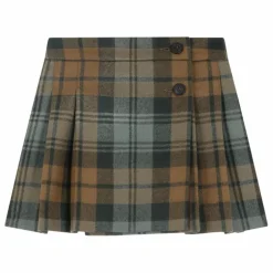Jupe Talissa Carreaux Twill Laine | Marron