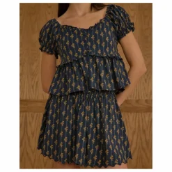 Jupe Vintage Bloom | Bleu marine