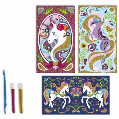 Kit pour dessins pailletés Licornes - Janod x Hachette