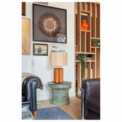 Lampe à poser abat-jour en raphia Charlotte | Naturel