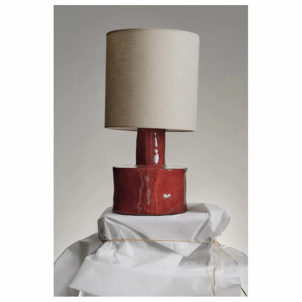 Lampe à poser Catherine en céramique | Rouge