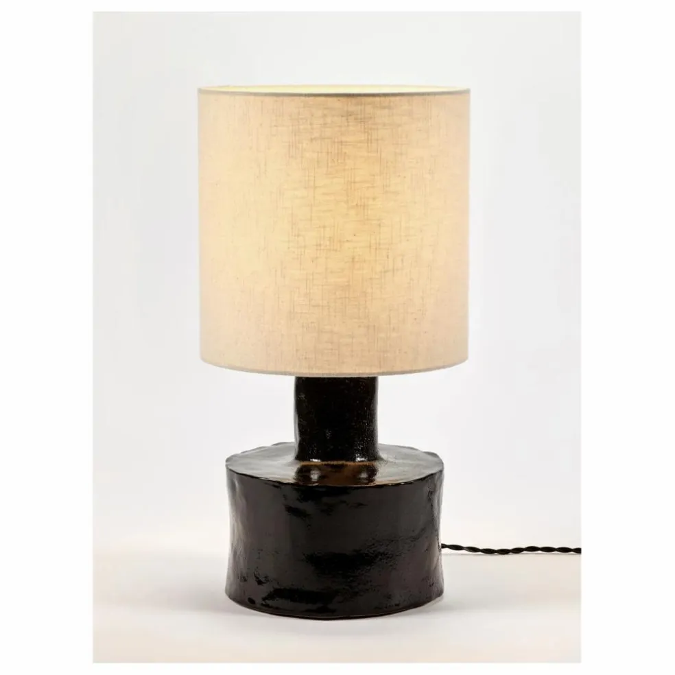 Lampe à poser Catherine en céramique | Noir